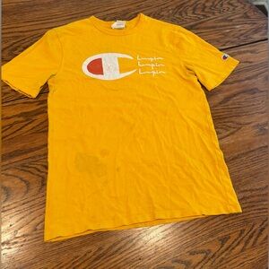 Vintage Champion Heritage Athletic Yellow Shirt size M.